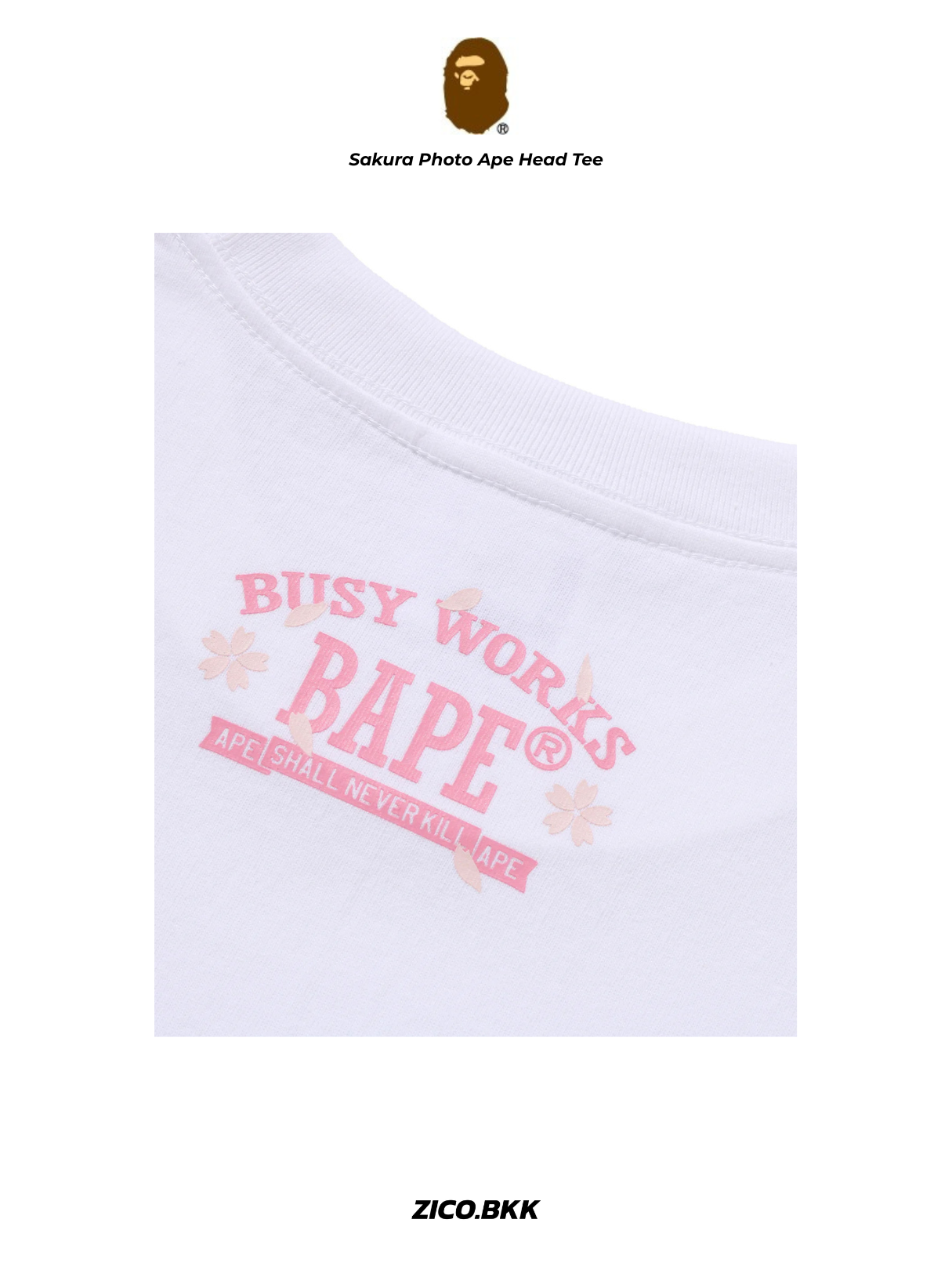 Bape Sakura Photo Ape Head Tee