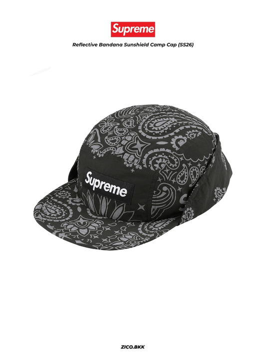 Supreme Reflective Bandana Sunshield Camp Cap (SS26) - Supreme Cap | ZICO.BKK