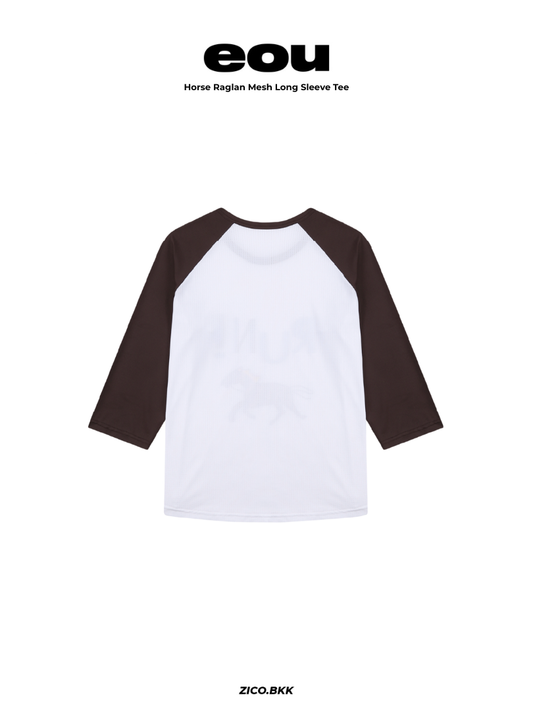 EOU Horse Raglan Mesh Long Sleeve Tee