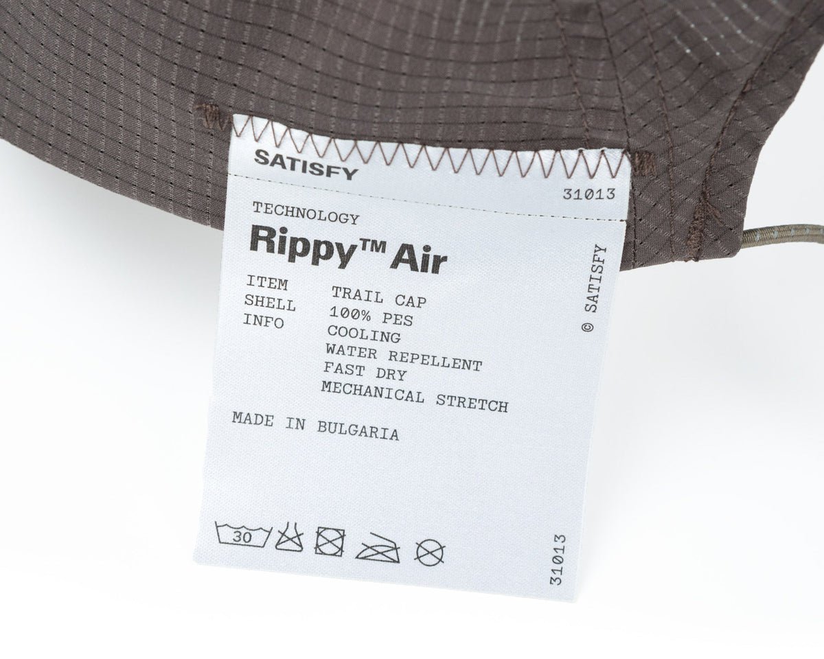 Satisfy Rippy Air Trail Cap - Rocky Road - Care label