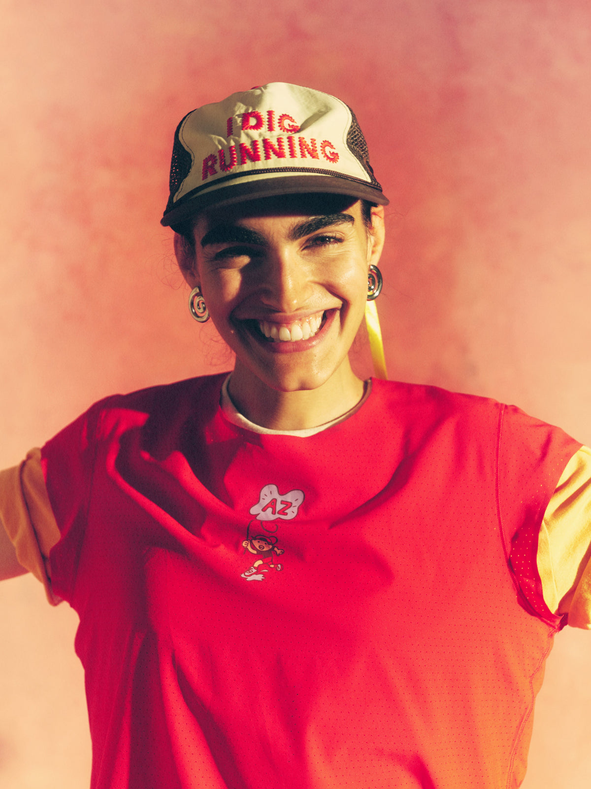 Alex Zono I Dig Running Trucker OG Cap - Brown - on-body