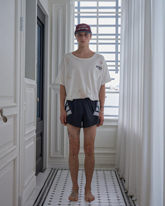 IAMNOTELITE RIPOFF RUNNING CAP BURGUNDY model front full body