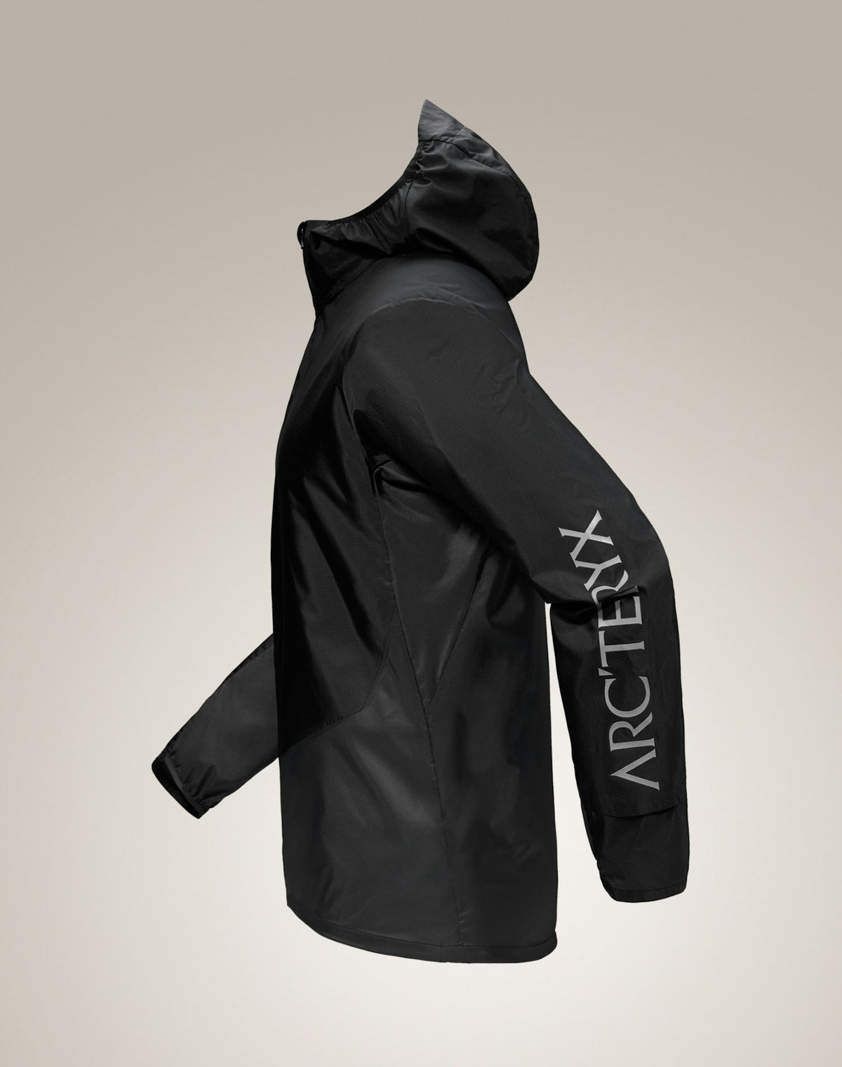 Arc'teryx Norvan Windshell Hoody Men's Black Graphite Profile