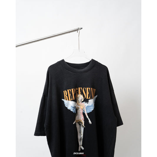 Represent Reborn T-Shirt (Aged Black/ Flat White)