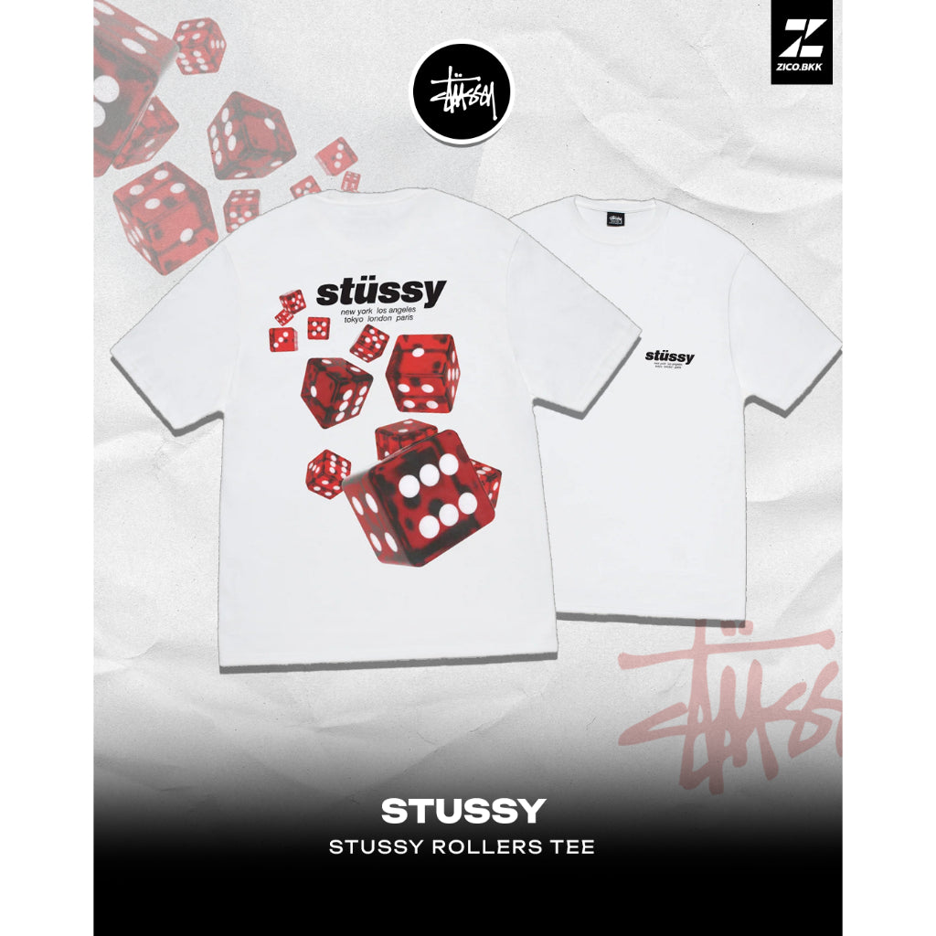Stussy Rollers Tee (Black/White) - Stussy T-Shirt | ZICO.BKK