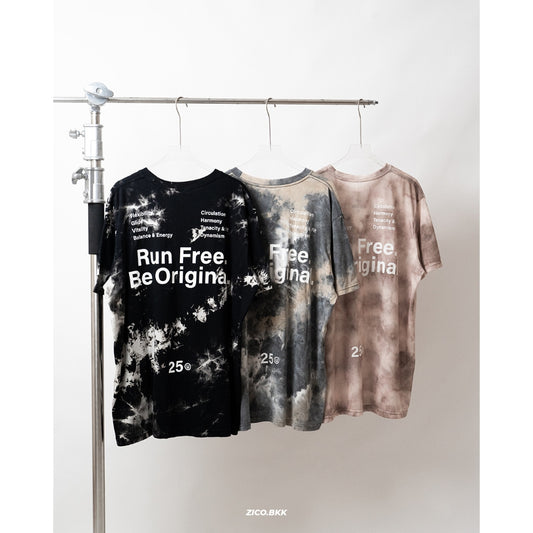 EOU Tie-dye Tee — “Run Free. Be Original.”