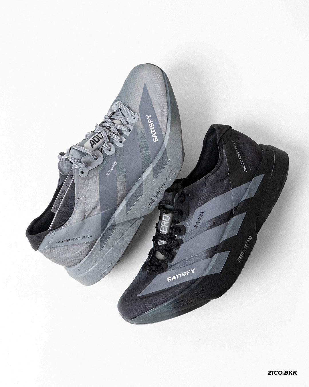 adidas Adizero Adios Pro 4 SATISFY Black รองเท้าวิ่ง carbon race day สีดำเทา