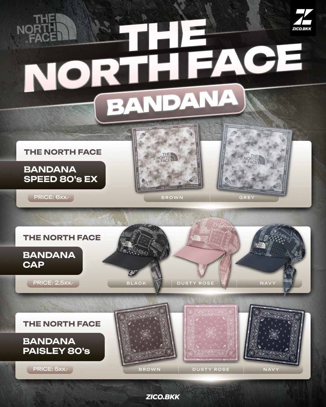The North Face Bandana New Drop: Speed 80’s EX / Paisley 80’s / Bandana Cap เลือกตัวไหนดี