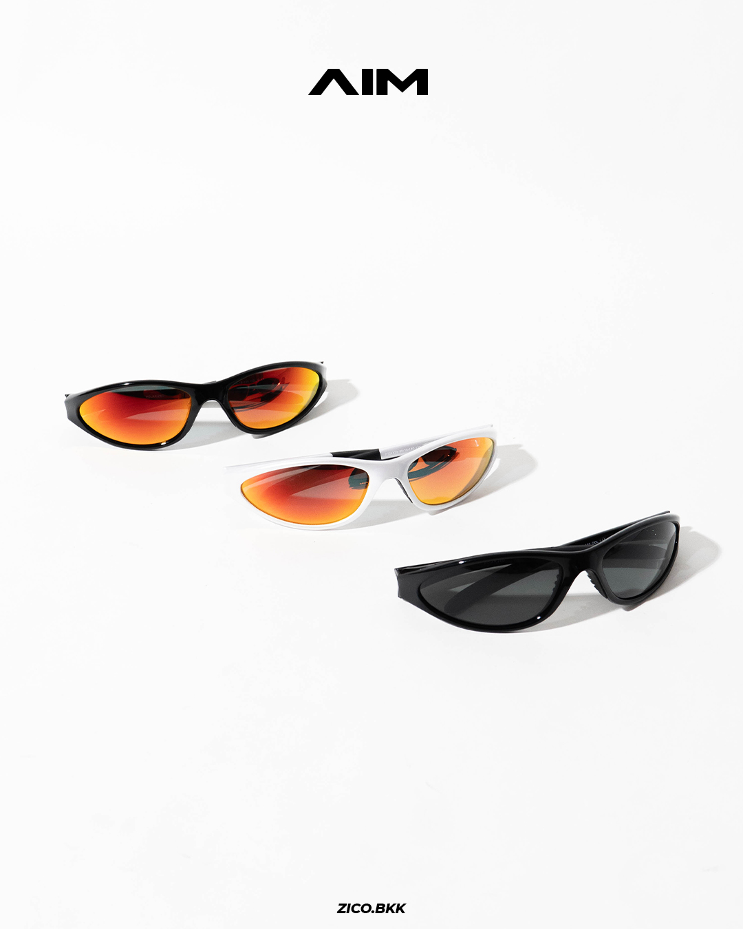 AIM Sunnies Black Heat Pearl White Black product hero for running sunglasses review