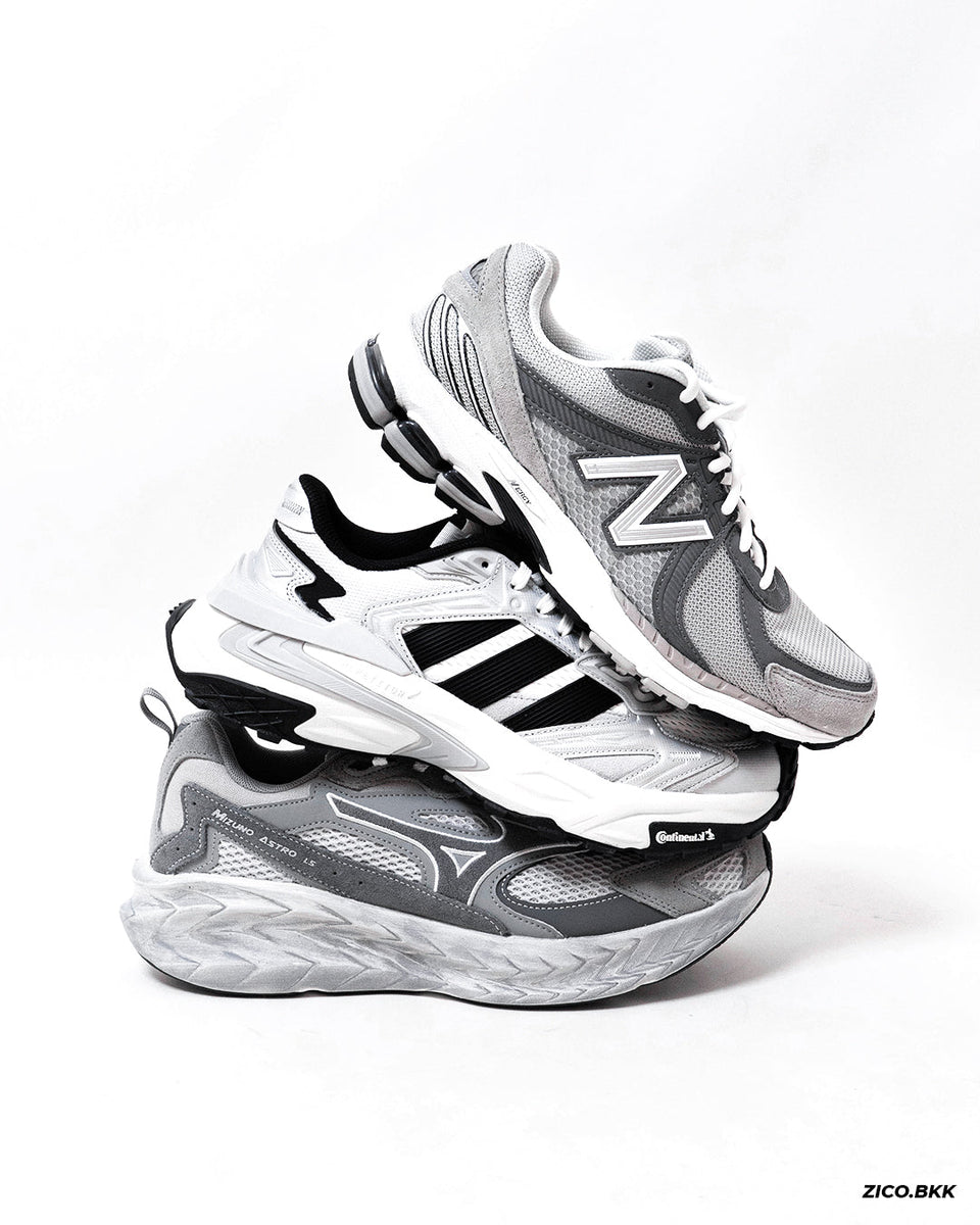 New Balance 860v2 x Comme des Garcons Homme, adidas XLG Storm Edge และ Mizuno Astro LS รองเท้า grey sneakers สำหรับ daily wear