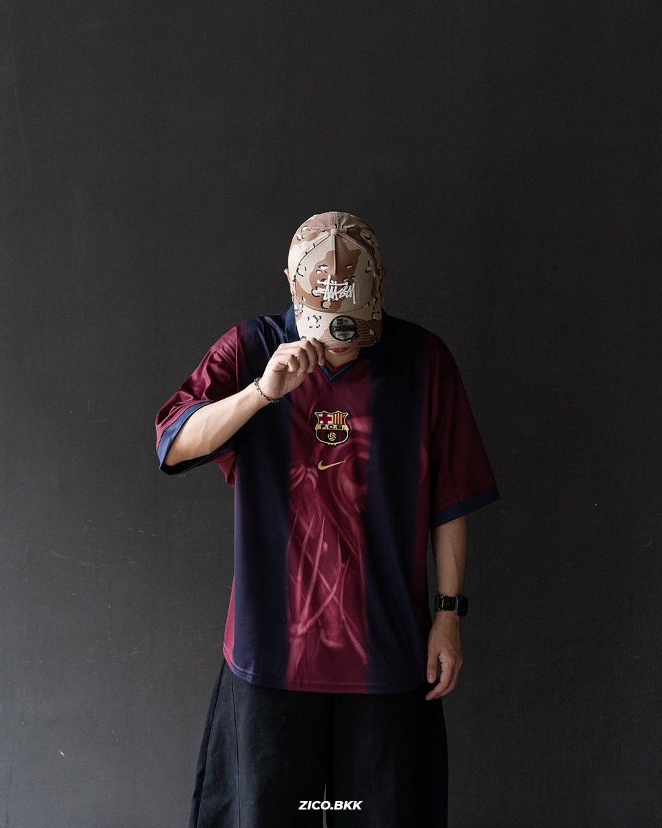 Travis Scott FC Barcelona 2024/25 Retro Jersey รีวิวเสื้อบอลสายสตรีท front fit