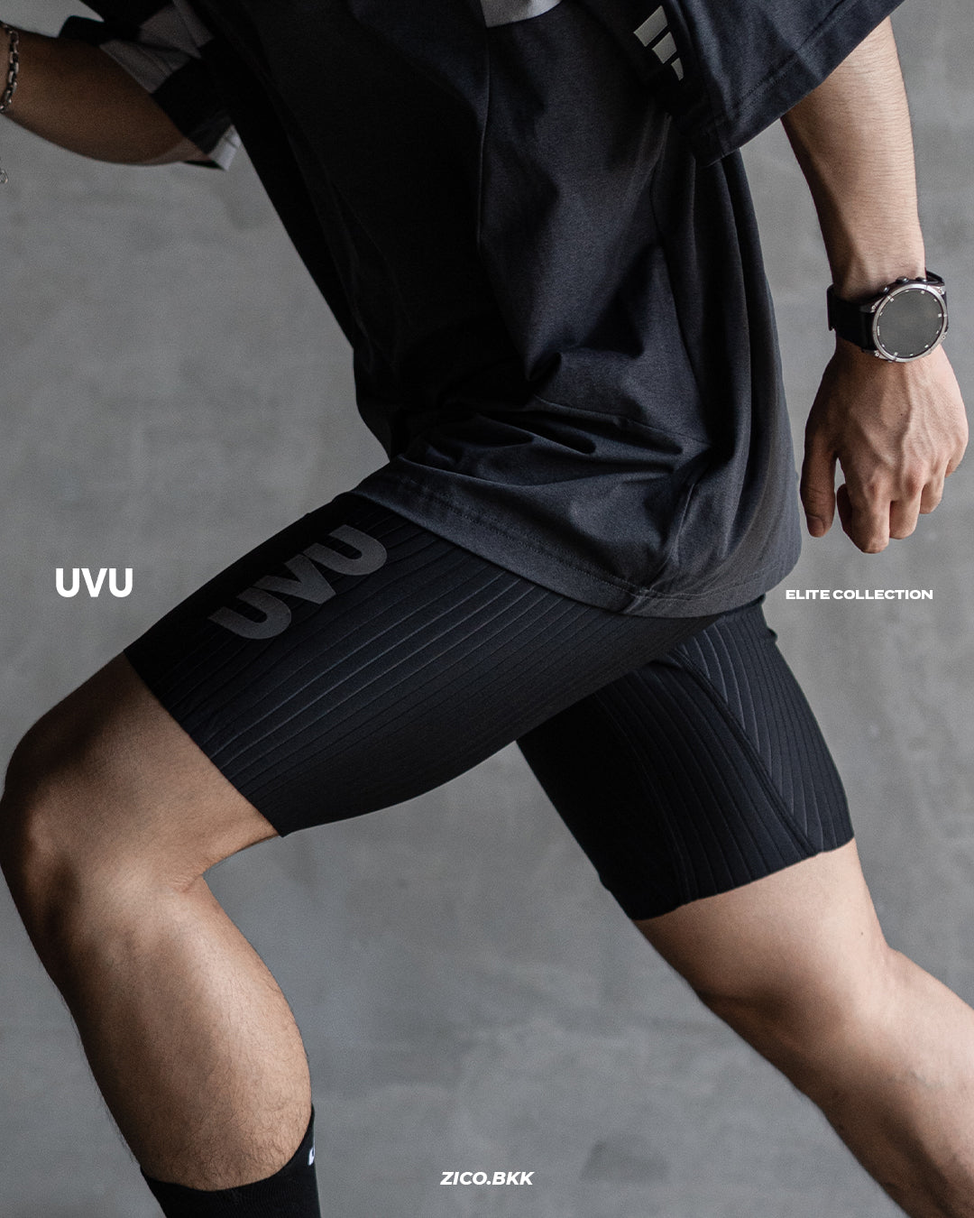 UVU ELITE Half Tight Black close up comparison with UVU Half Tight 2.0 ZICO.BKK