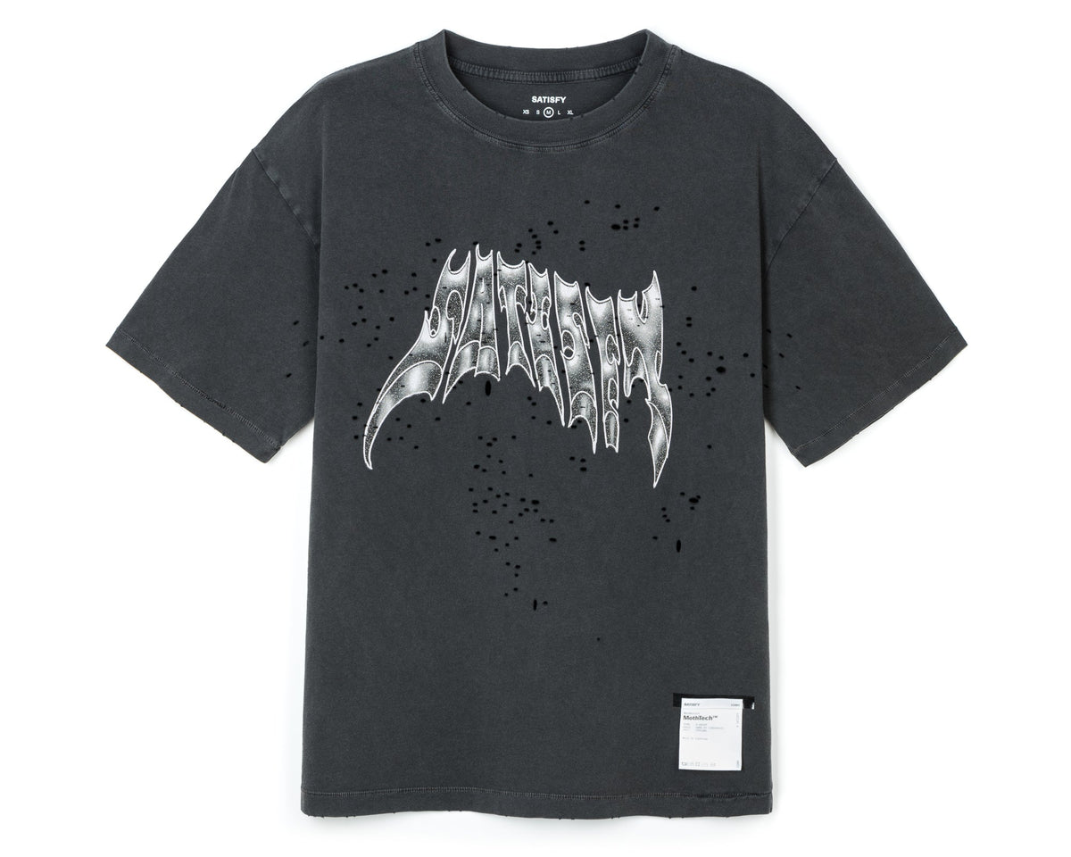 Satisfy MothTech T-Shirt - Aged Black Airbrush Glitter | front 1