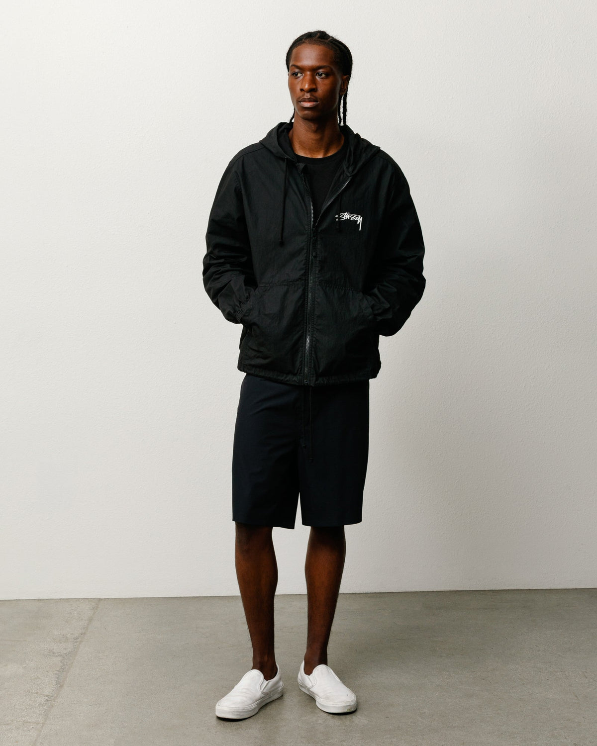 Stussy Waxed Cotton Beach Shell | Black | official 3