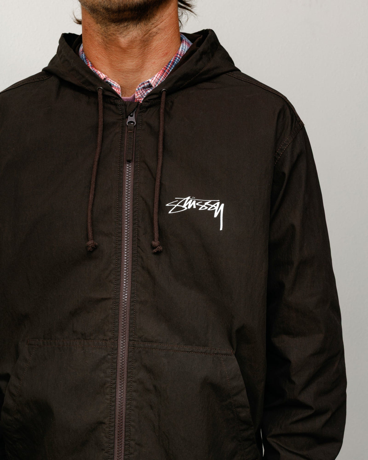 Stussy Waxed Cotton Beach Shell | Brown | official 11