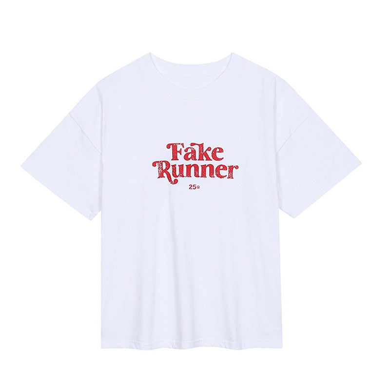EOU Fake Runner SS T-Shirt - White / Black - eou-fake-white-1