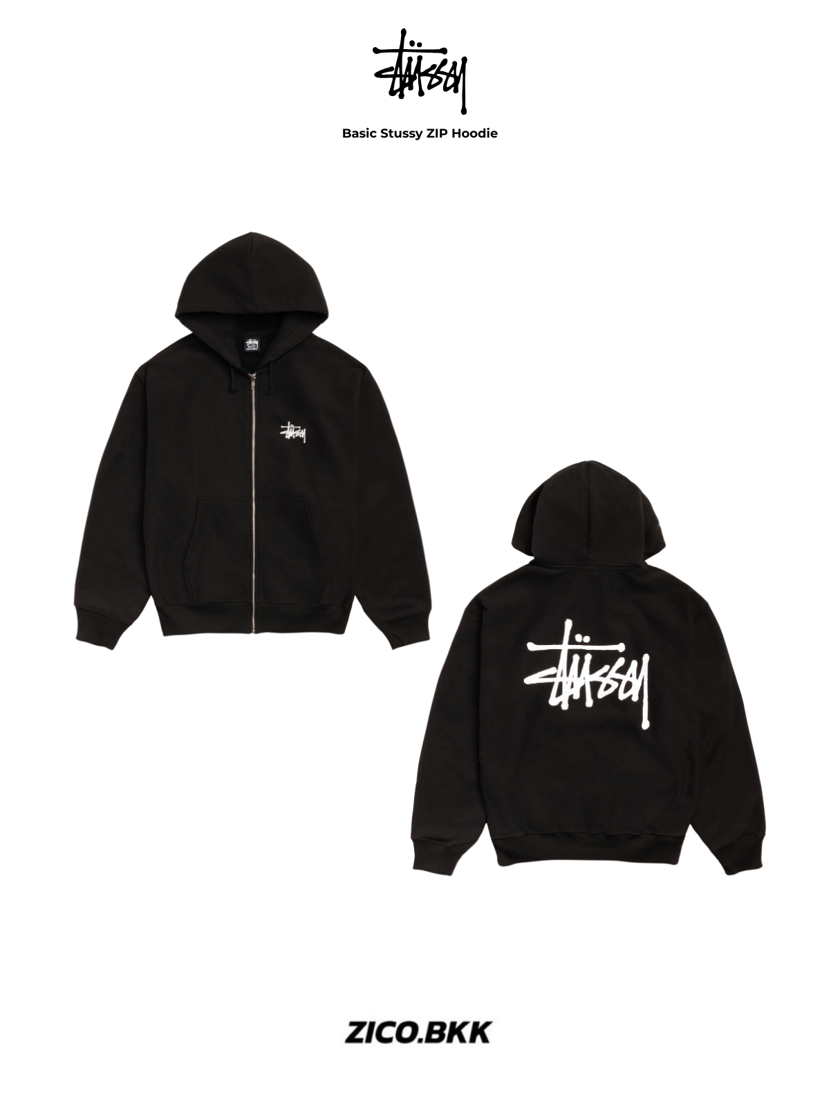 Stussy Basic Stussy ZIP Hoodie