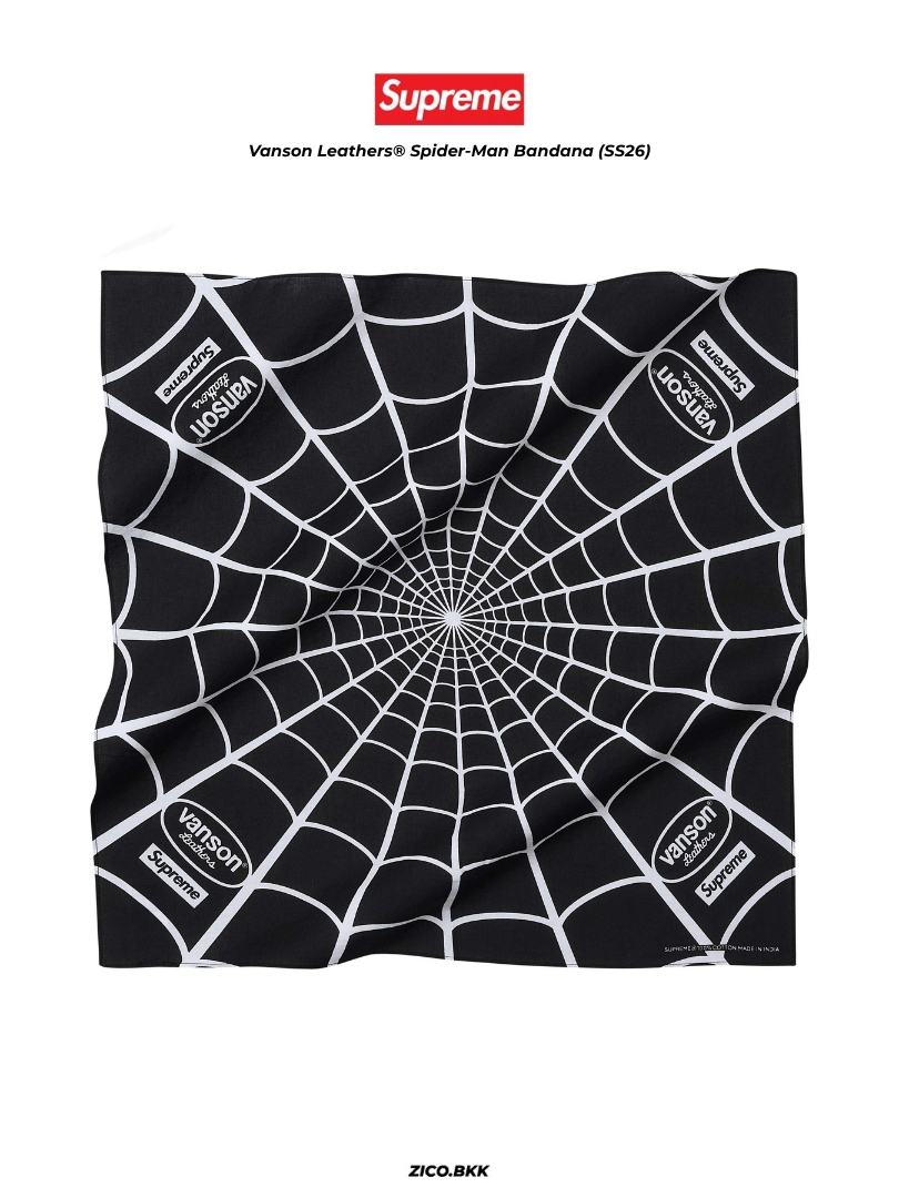 Supreme x Vanson Leathers® Spider-Man Bandana (SS26) | Bandana