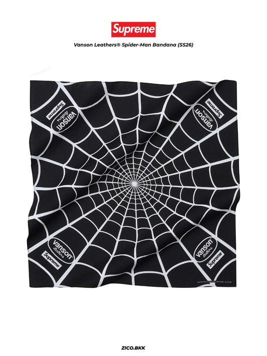 Supreme x Vanson Leathers® Spider-Man Bandana (SS26) - Supreme Bandana | ZICO.BKK