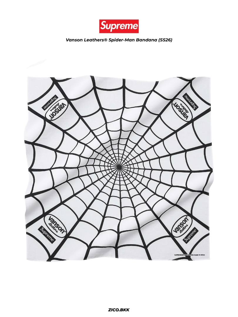 Supreme x Vanson Leathers® Spider-Man Bandana (SS26)