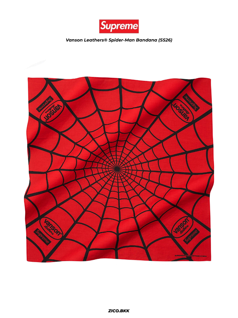 Supreme x Vanson Leathers® Spider-Man Bandana (SS26)