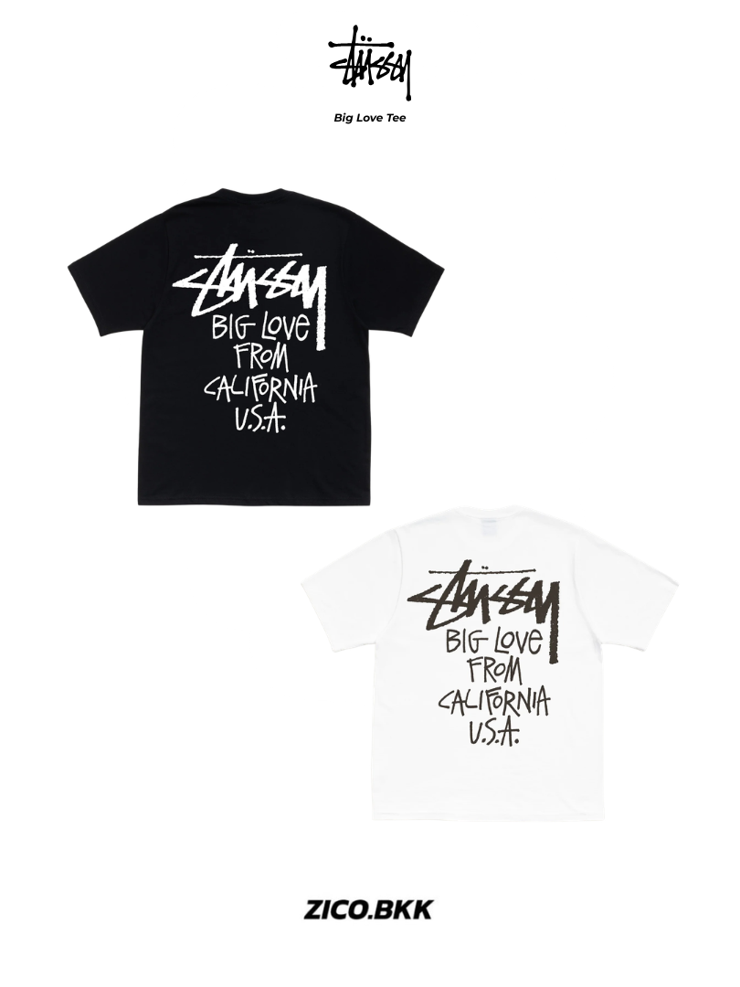 Stussy Big Love Tee (Black/White) | T-Shirt | ZICO.BKK – zico.bkk