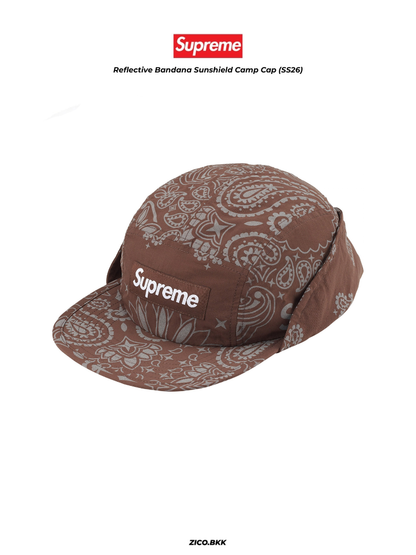Supreme Reflective Bandana Sunshield Camp Cap (SS26)