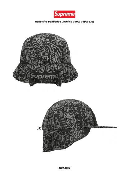 Supreme Reflective Bandana Sunshield Camp Cap (SS26)