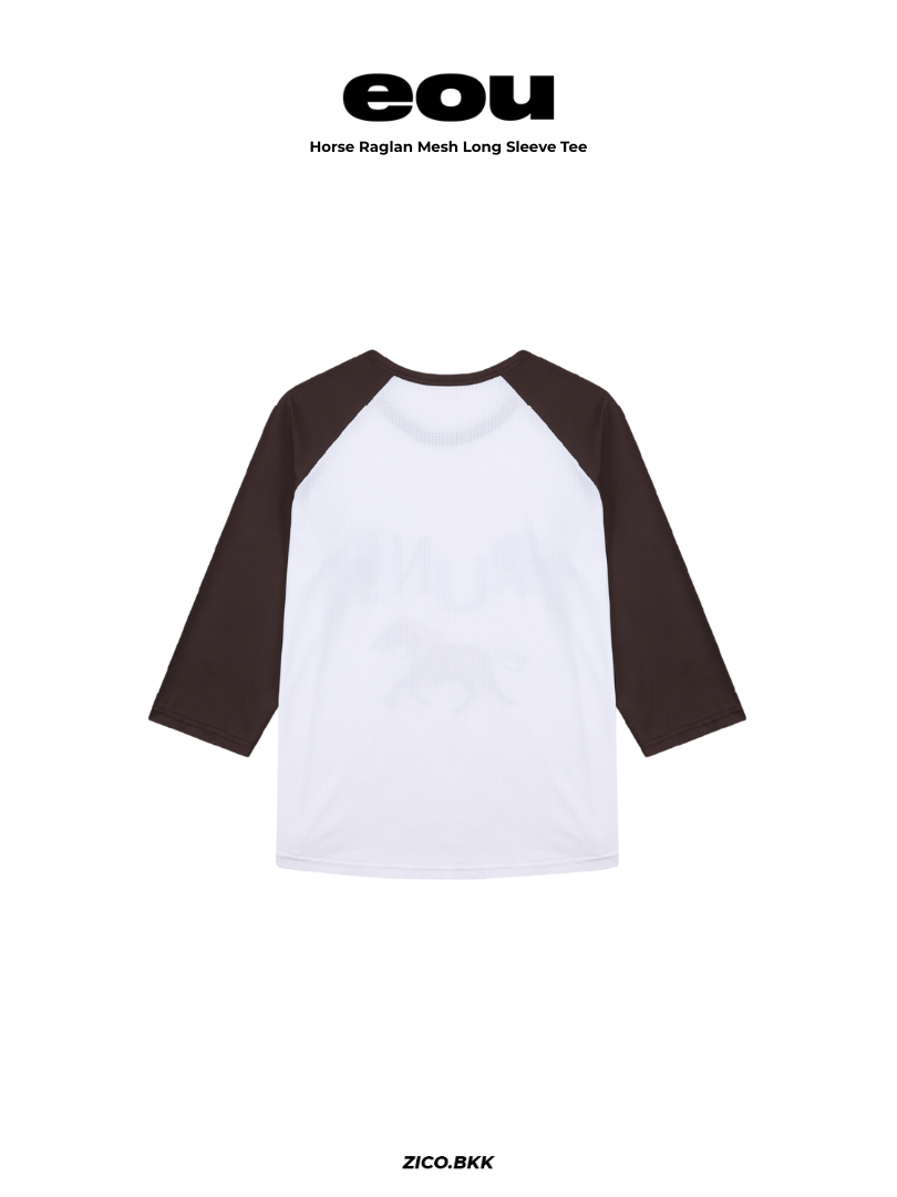 EOU Horse Raglan Mesh Long Sleeve Tee