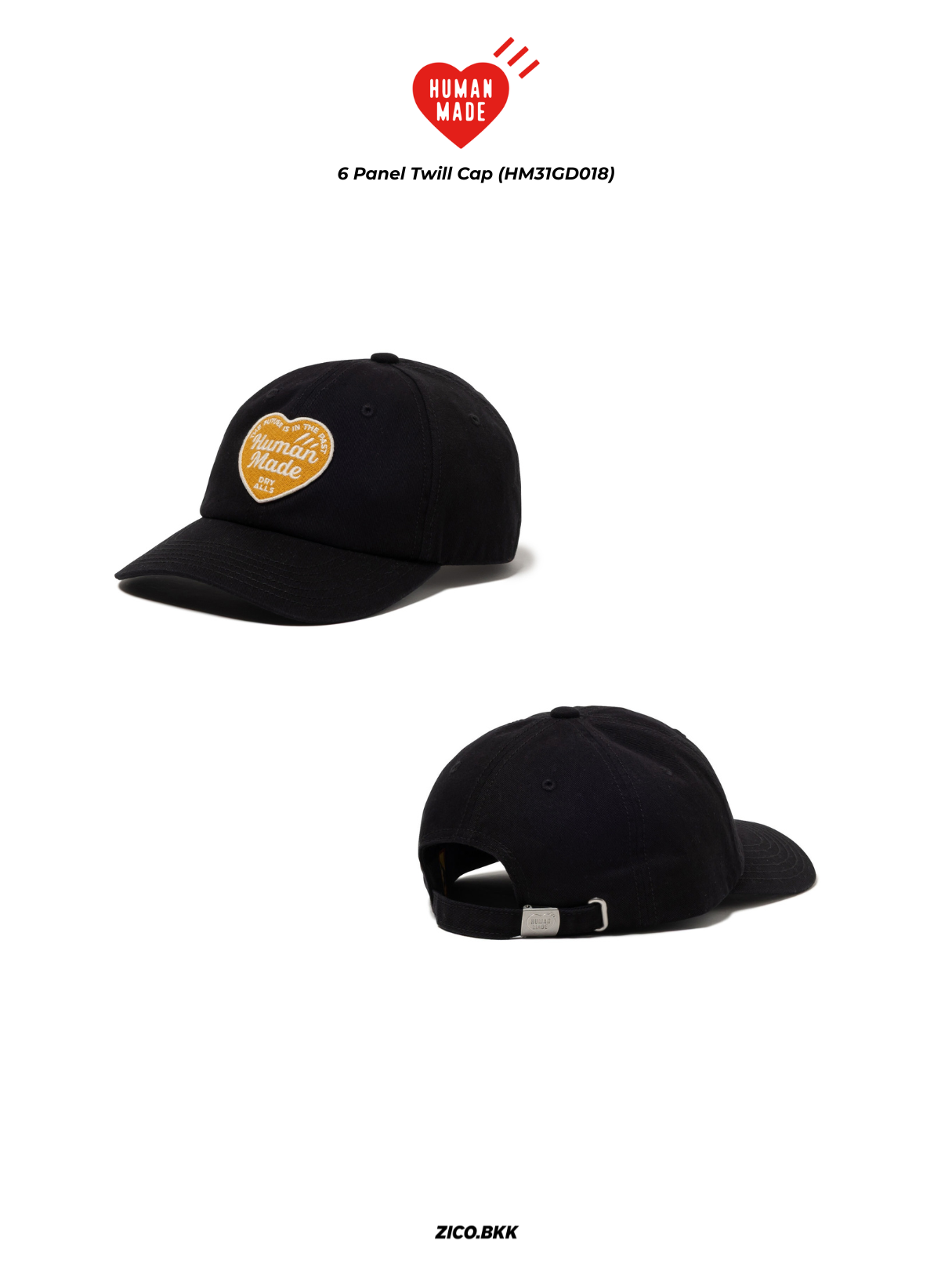 Human Made 6 Panel Twill Cap (HM31GD018) - Human Made Cap | ZICO.BKK