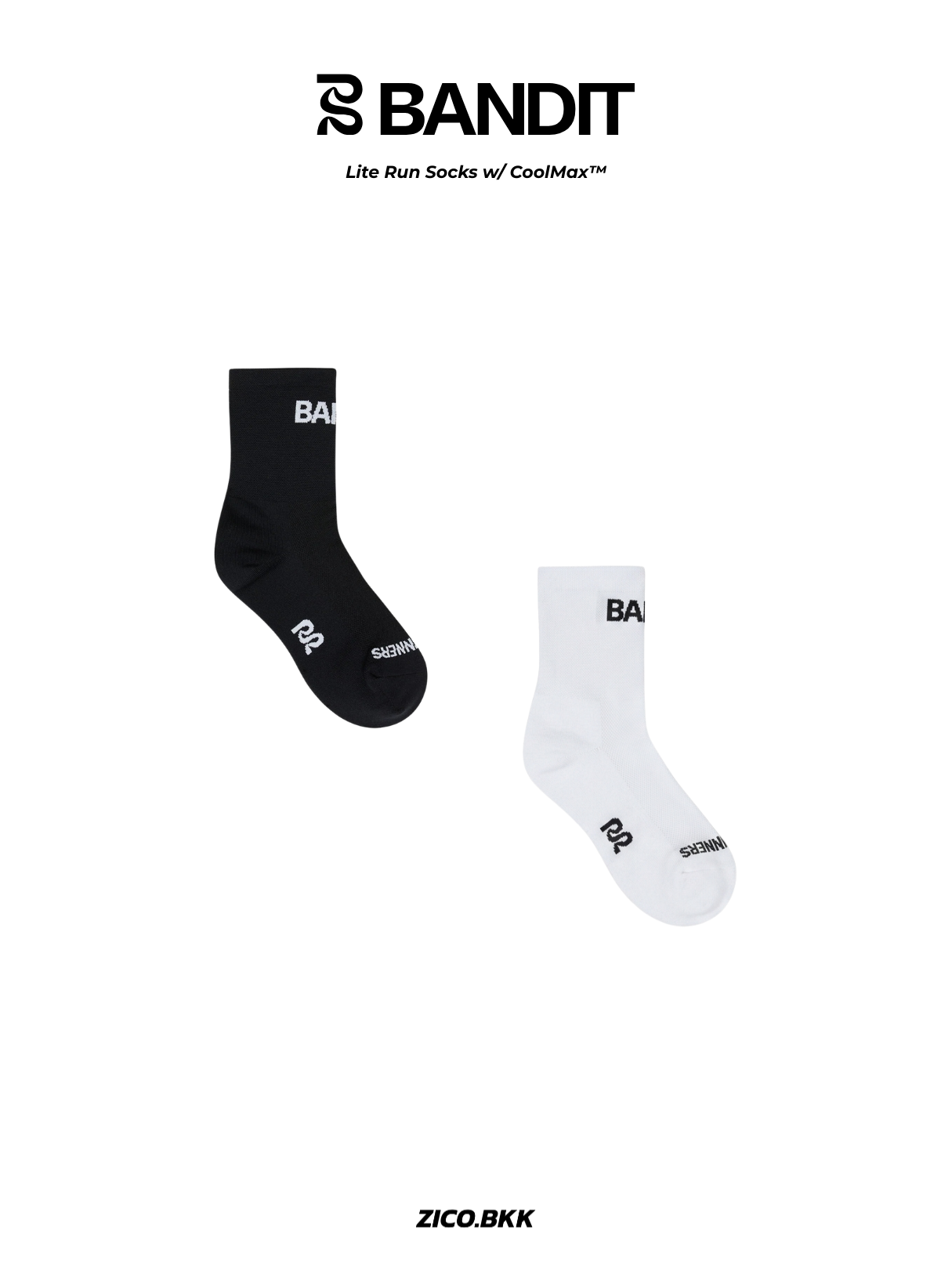 Bandit Lite Run Socks w/CoolMax™ - Bandit Running Running Socks | ZICO.BKK