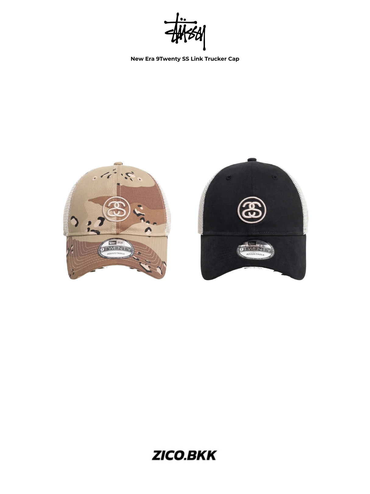 Stussy New Era 9Twenty SS Link Trucker Cap - Stussy Trucker Cap | ZICO.BKK