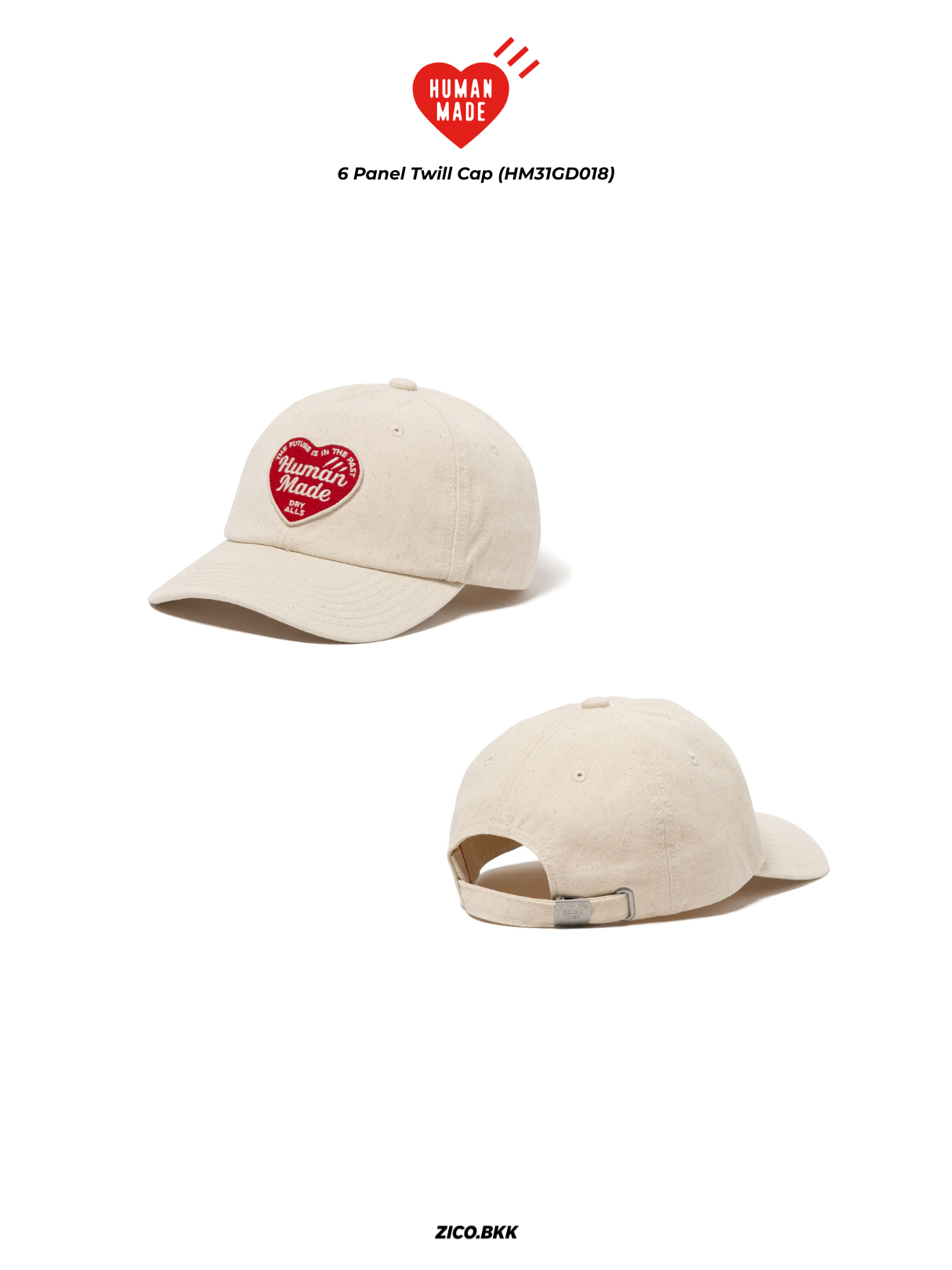 Human Made 6 Panel Twill Cap (HM31GD018) - Human Made Cap | ZICO.BKK