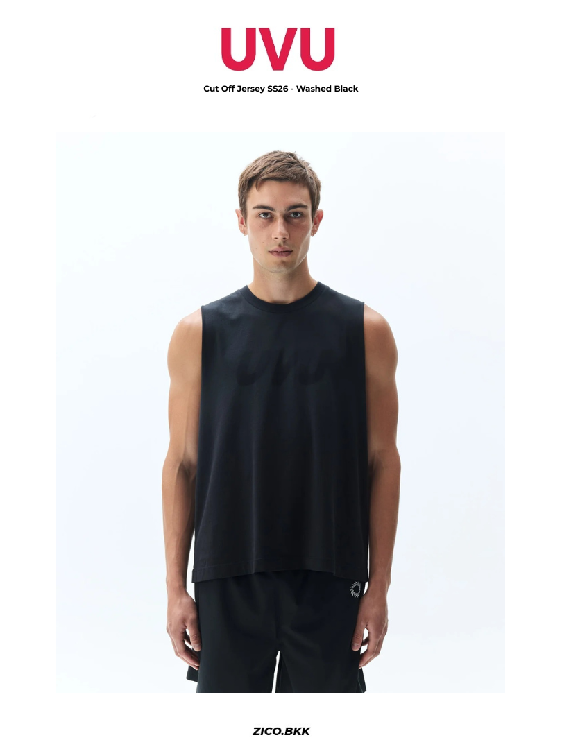 UVU Cut Off Jersey SS26 - Washed Black