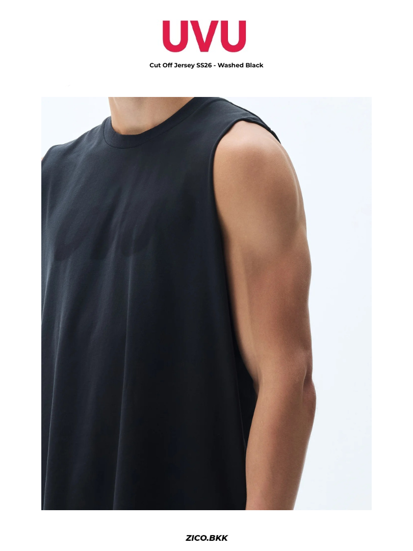 UVU Cut Off Jersey SS26 - Washed Black
