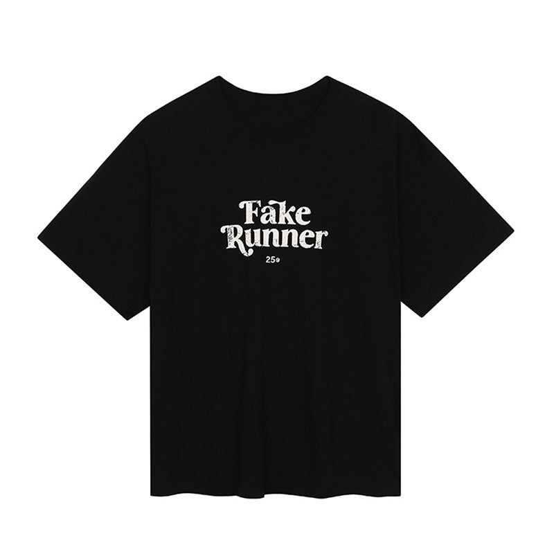 EOU Fake Runner SS T-Shirt - White / Black - eou-fake-black-1