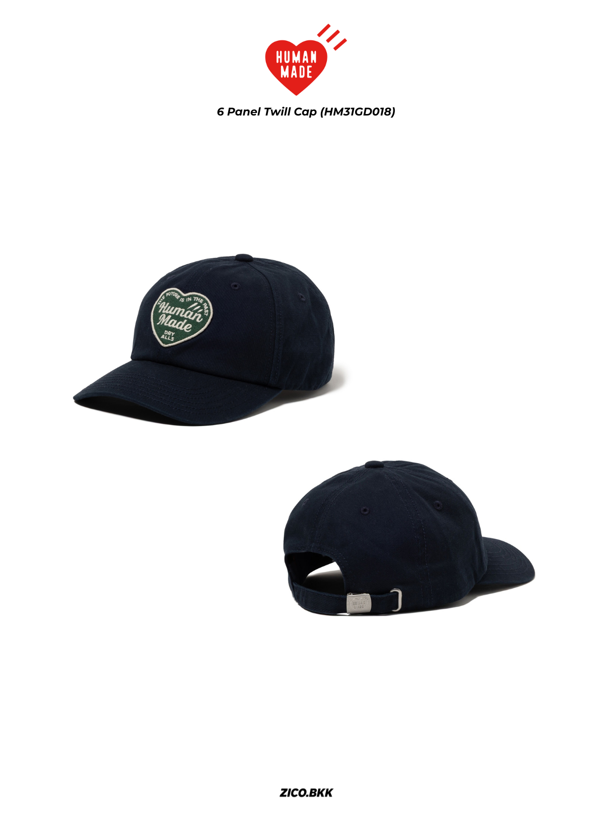 Human Made 6 Panel Twill Cap (HM31GD018) - Human Made Cap | ZICO.BKK