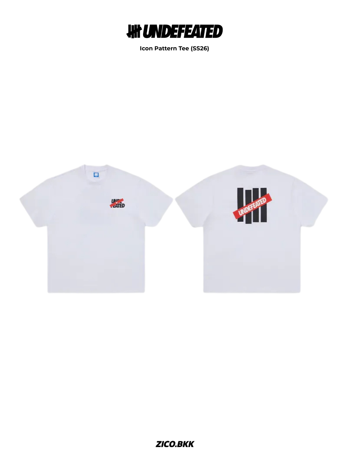 Undefeated Icon Pattern Tee (SS26) - Undefeated T-Shirt | ZICO.BKK