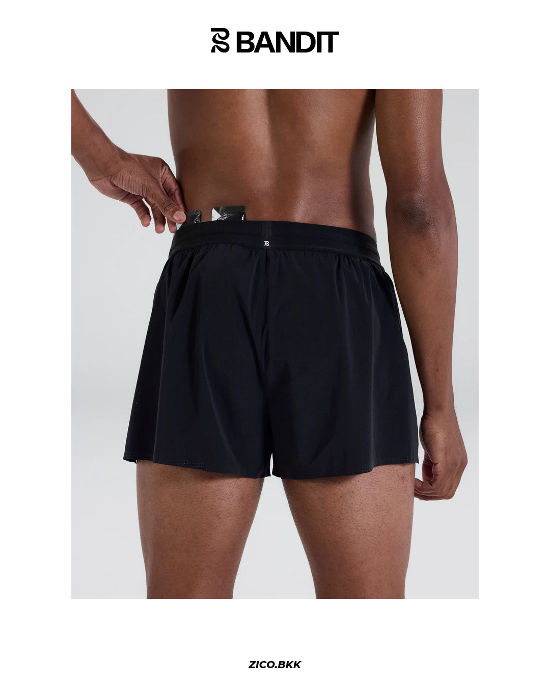 Bandit Men’s 3" Splitty Shorts (Black)