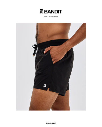 Bandit Vento Men’s 5" Run Shorts (Black)