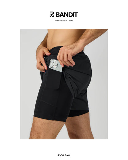 Bandit Vento Men’s 5" Run Shorts (Black)