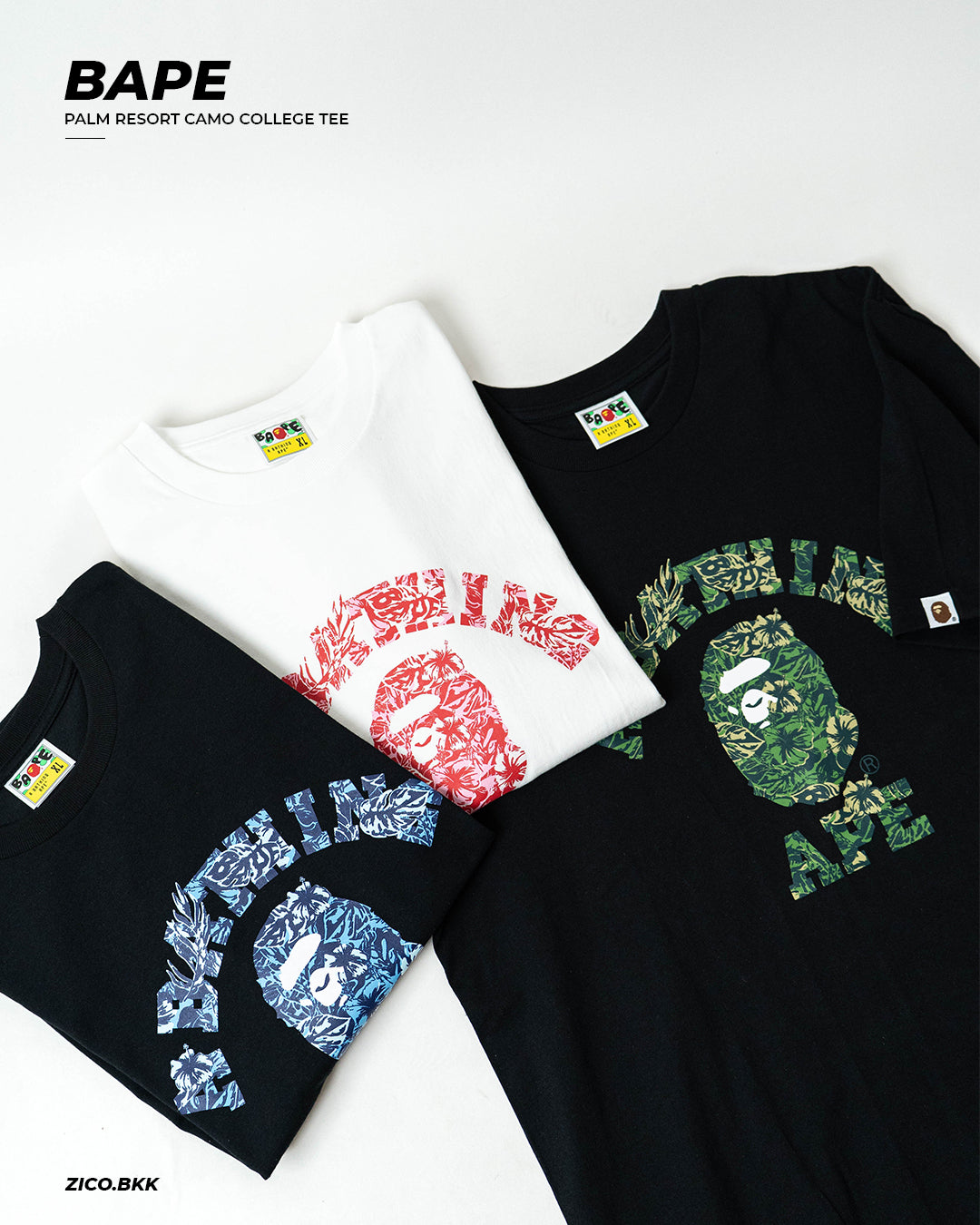 Bape Palm Resort Camo College Tee