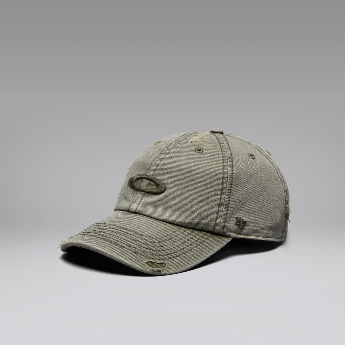 Oakley '47 Reserve Distressed Cap - Deep Olive - Official single-colour product view (FOS902306-7DI)