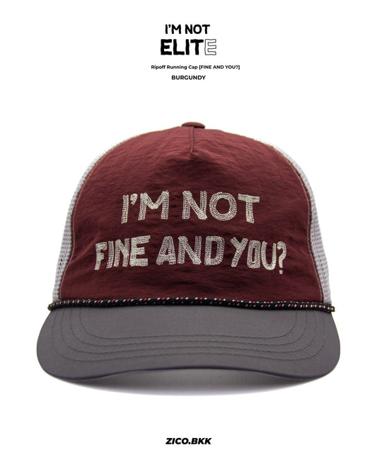 I'M NOT ELITE Ripoff Running Cap FINE AND YOU Burgundy ZICO.BKK hero