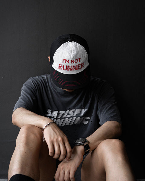 IAMNOTELITE Ripoff Running Cap [I'M NOT RUNNER] - White / Black - White / Black - second view