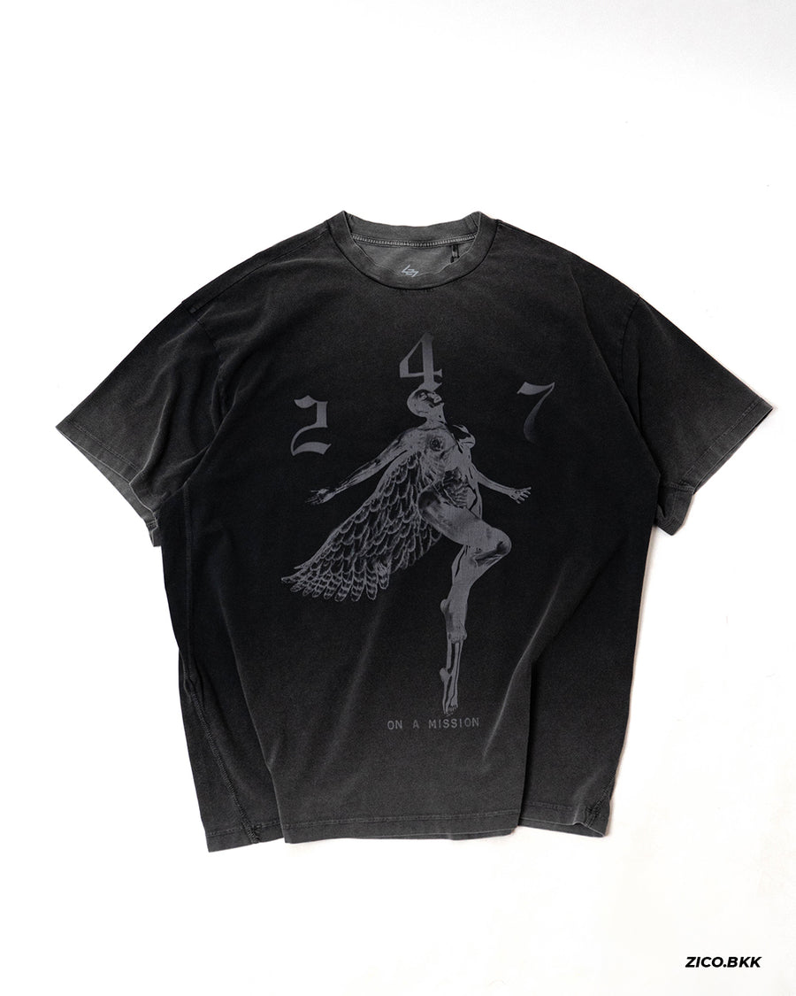 Represent 247 Fallen Angel Graphic T-Shirt - Vintage Black