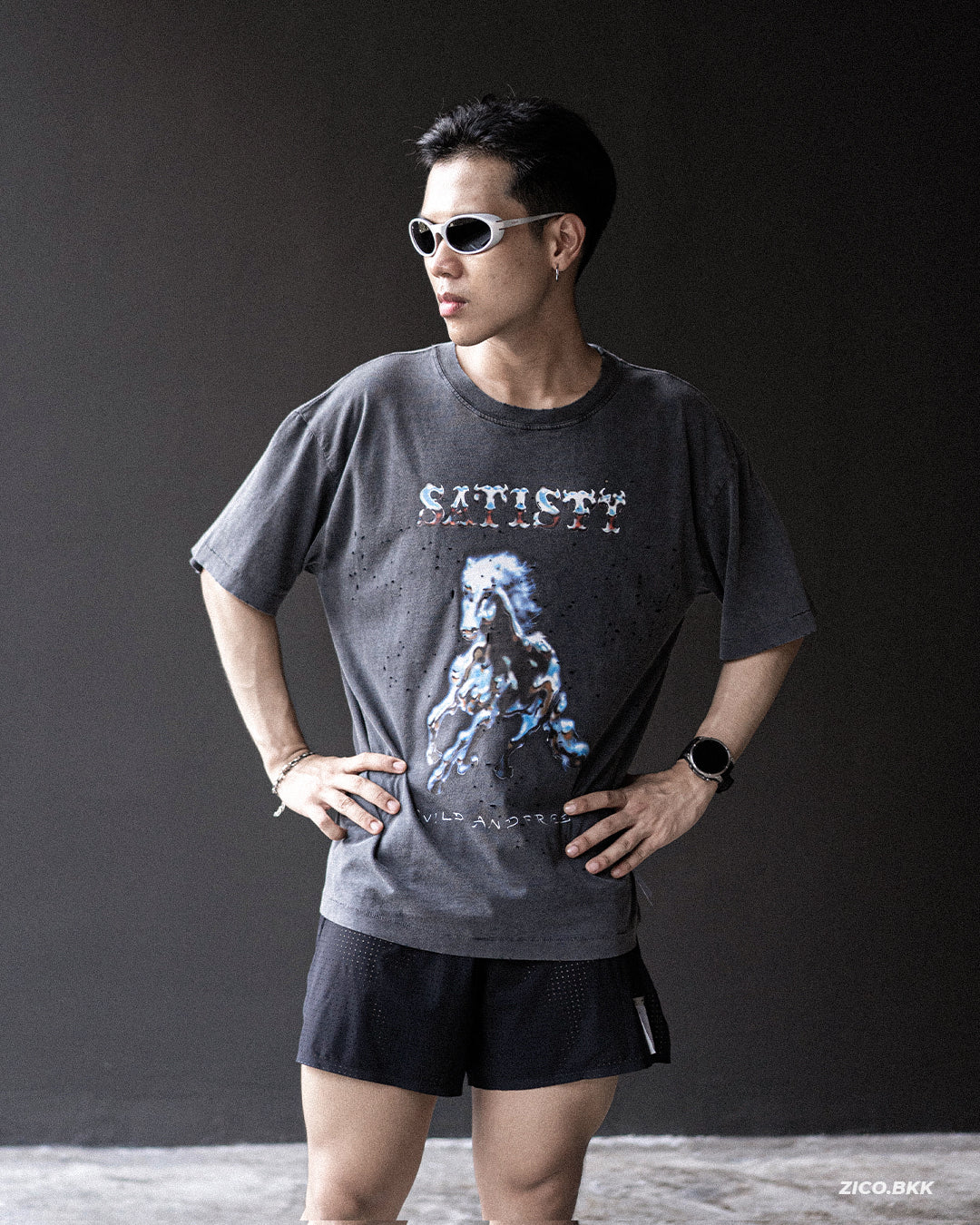 Satisfy MothTech™ T‑Shirt (Horse Wild Free) - Satisfy Running T-Shirt | ZICO.BKK