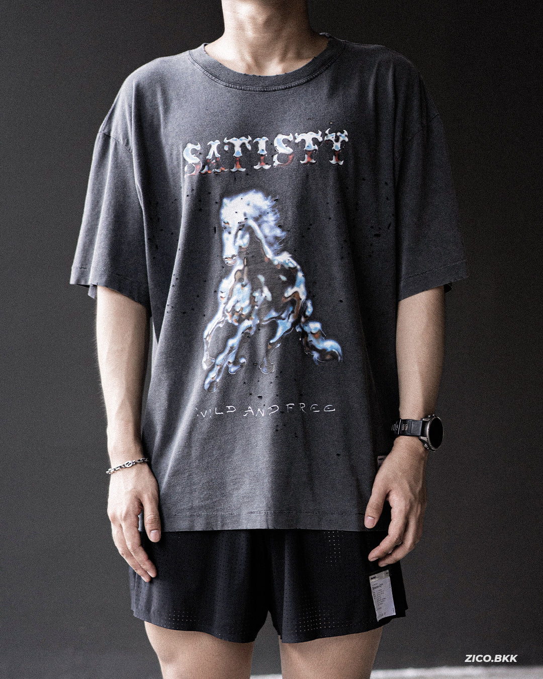 Satisfy MothTech™ T‑Shirt (Horse Wild Free) - Satisfy Running T-Shirt | ZICO.BKK