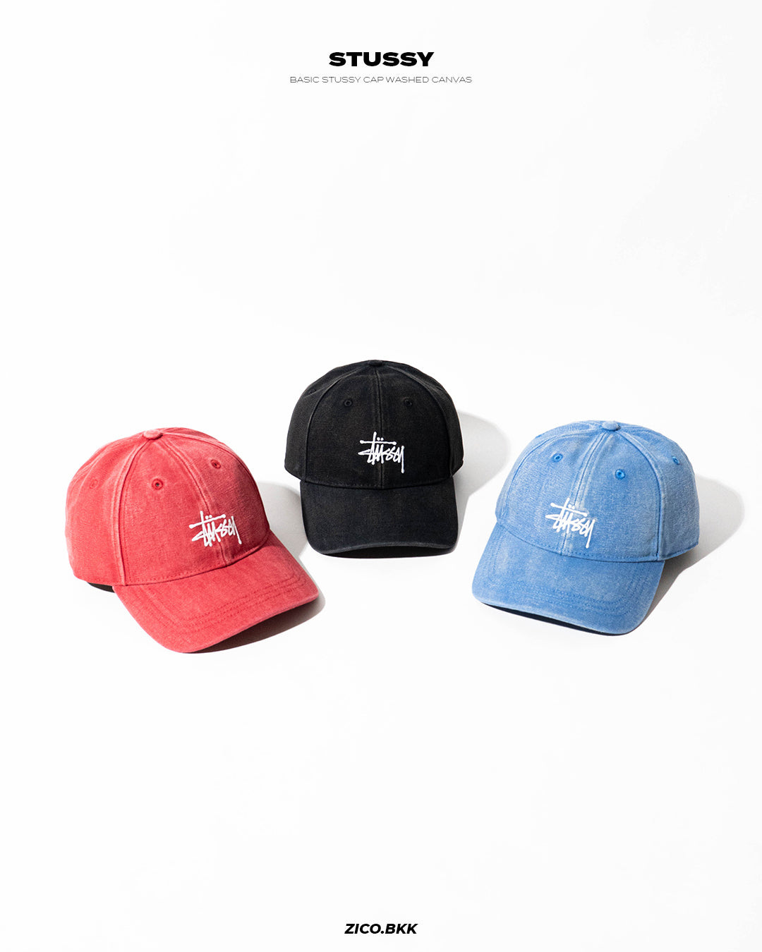 Stussy Basic Stussy Cap Washed Canvas - Stussy Cap | ZICO.BKK