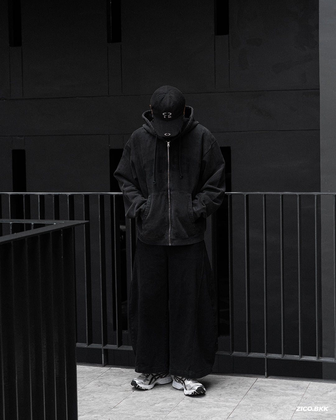 Stüssy Faded Graphic Zip Hoodie - Washed Black
